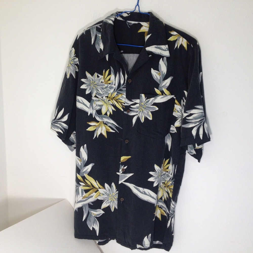 Mens Tropical Sportsman Camp Shirt Button Up Short Sleeve Sz S